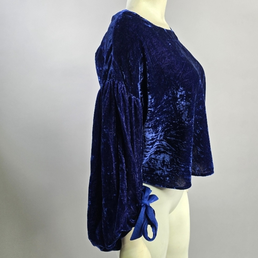 Contemporary Modern Jeweled Cobalt Blue BIB Style Gold Chain Elegant Necklace - Picture 7 of 11